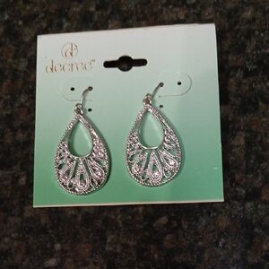 Decree Intricate Silver Teardrop Earrings